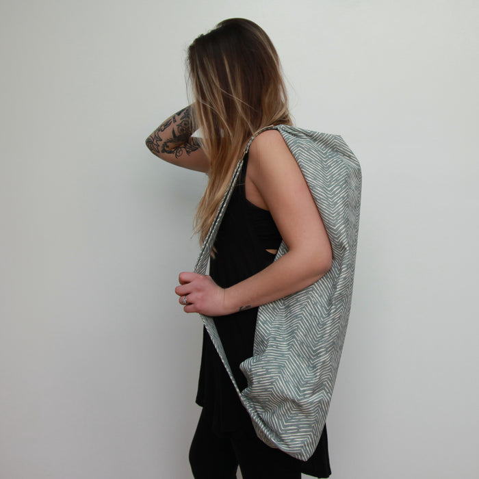 Wholesale Drawstring Yoga Mat Carrier Bag - Gray Striped for your store -  Faire